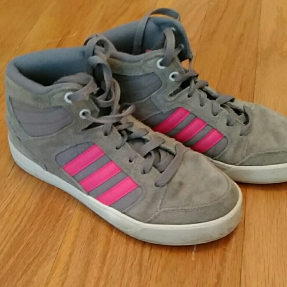 Adidas Grey Pink Suede Hi top